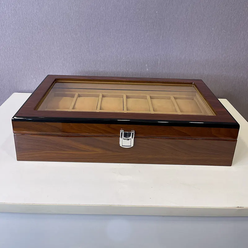 Coffee Wooden 12 Slots Watch Organizer & Gift Case